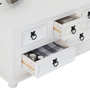 Voir la diapositive 5 : IDIMEX Table basse coffre en pin TEQUILA style mexicain, avec 5 tiroirs, lasuré blanc