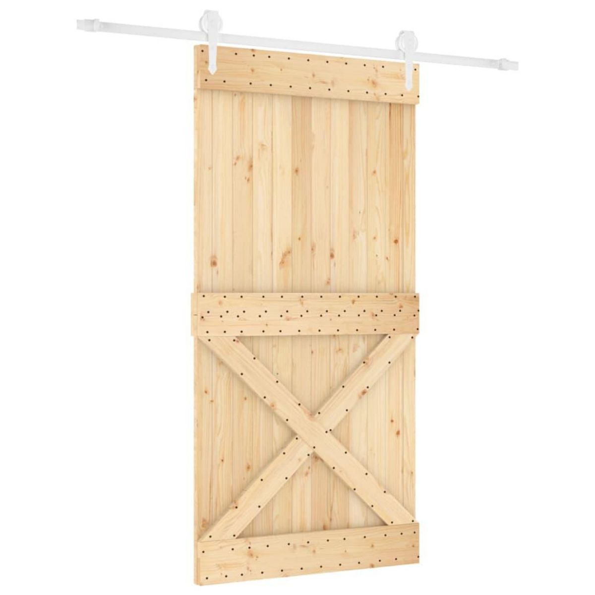 VIDAXL Porte coulissante et kit de quincaillerie 100x210 cm pin massif