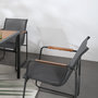 Voir la diapositive 5 : CONCEPT USINE Salon de jardin 6 places anthracite et bois FOGGIA