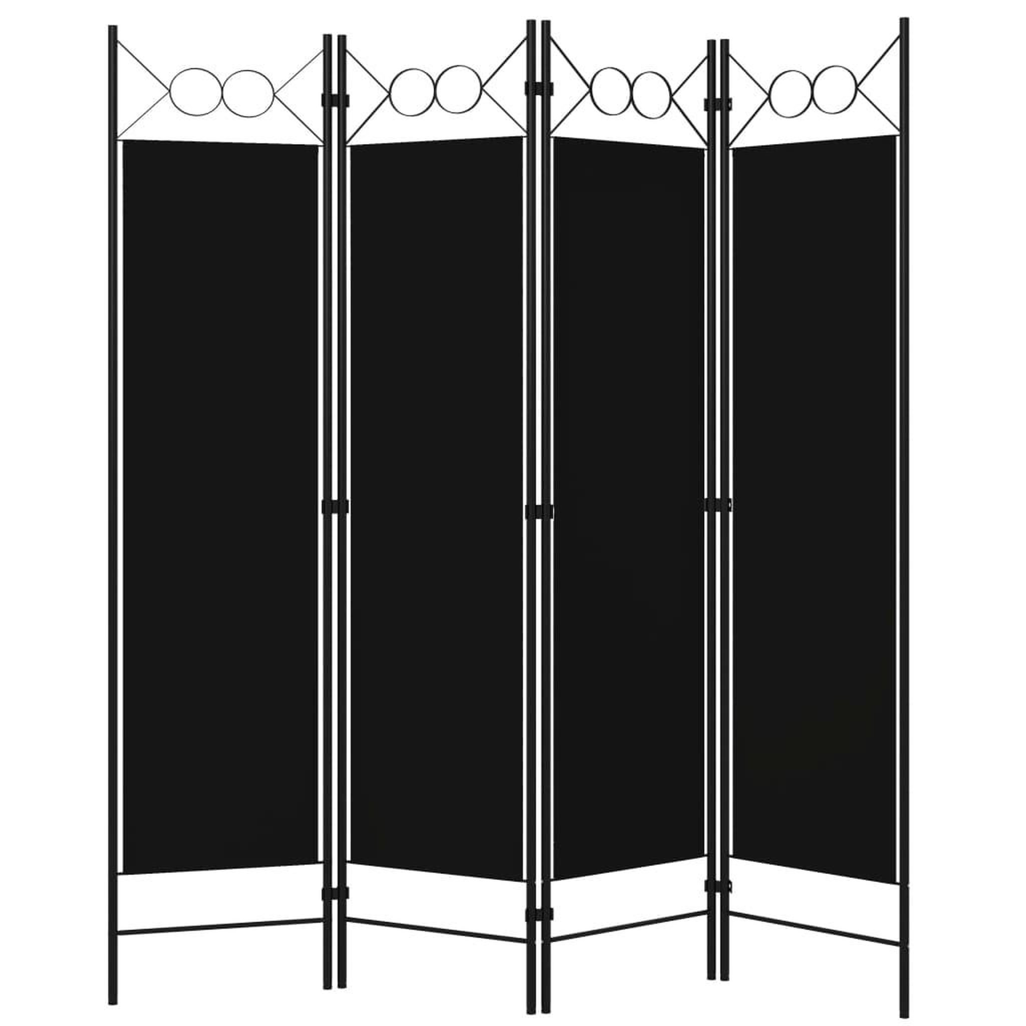 Voir la diapositive 2 : VIDAXL Cloison de separation 4 panneaux Noir 160 x 180 cm