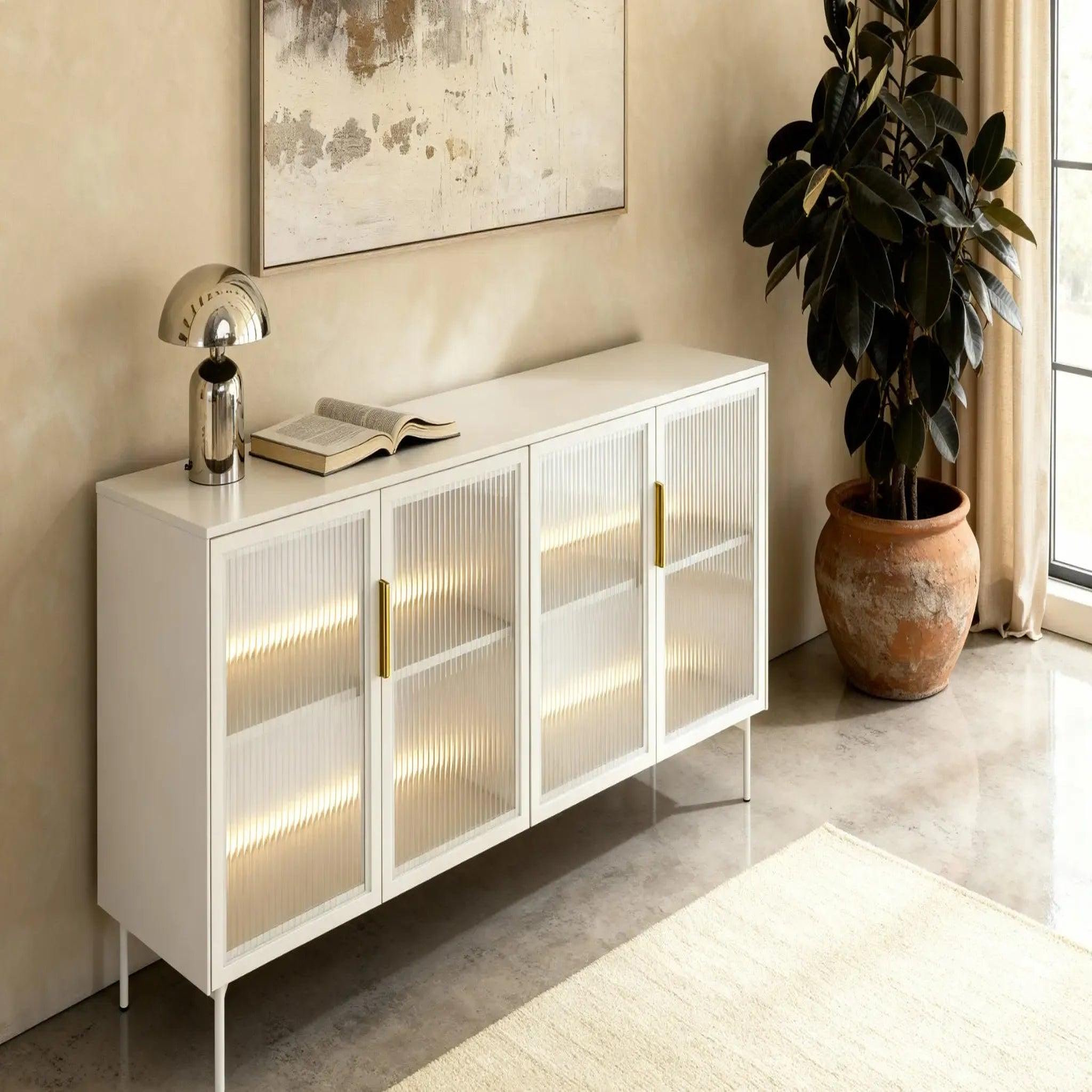 Voir la diapositive 5 : CASANOVA PARIS Paloma - buffet 4 portes 181cmeffet chêne dunin