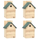 VIDAXL Nichoirs 4 pcs 23x19x33 cm Bois de sapin