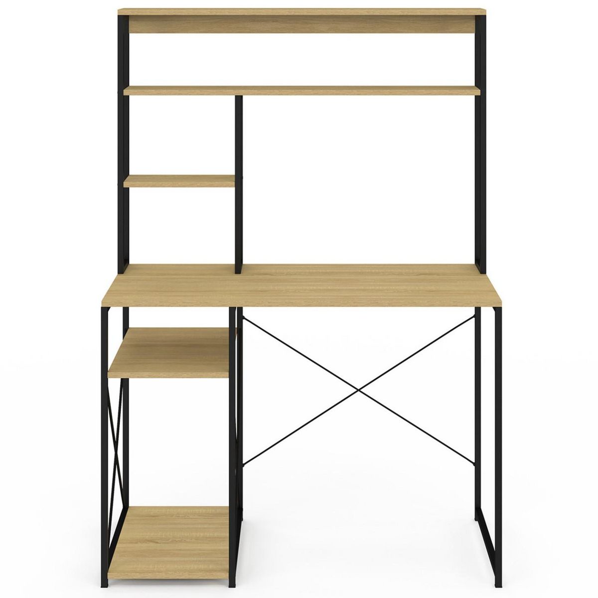 ID MARKET Bureau avec étagères de rangement DETROIT design industriel