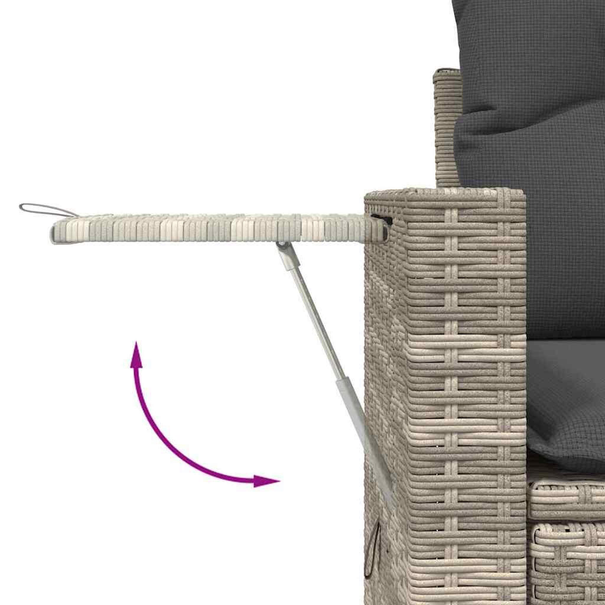 Voir la diapositive 4 : VIDAXL Salon de jardin 6 pcs avec coussins gris clair resine tressee