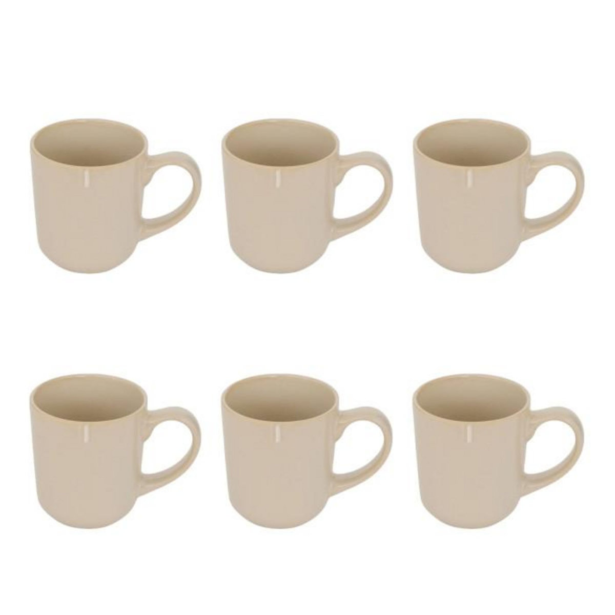SECRET DE GOURMET Lot de 6 Mugs  Terre Inconnue  42cl Beige