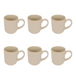 SECRET DE GOURMET Lot de 6 Mugs  Terre Inconnue  42cl Beige