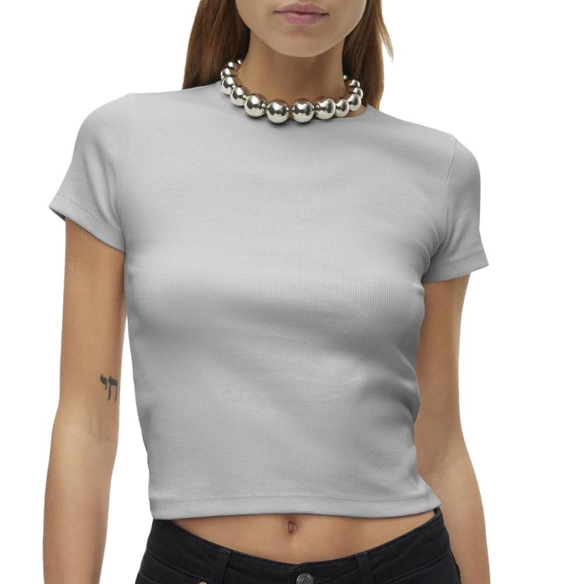 Vero Moda T-shirt Gris Femme Vero Moda Chloe