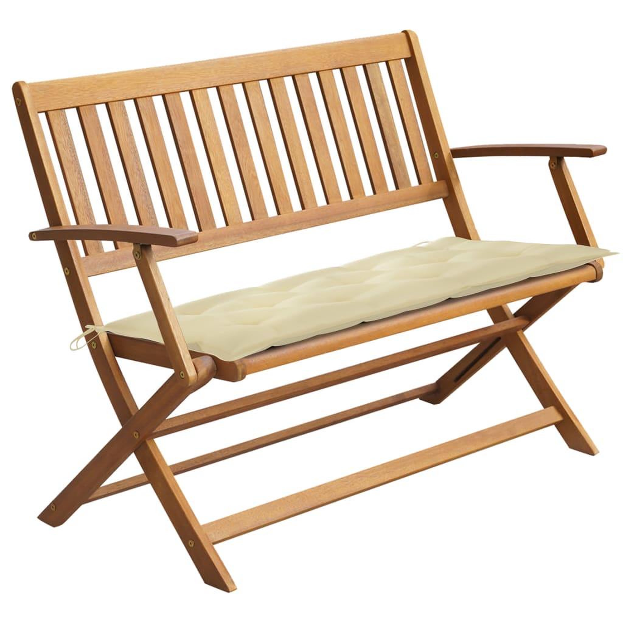 Voir la diapositive 1 : VIDAXL Banc de jardin avec coussin 120 cm Bois d'acacia massif
