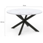 Voir la diapositive 4 : ID MARKET Table basse ronde ALASKA 70 cm plateau effet marbre blanc et  pied araignée métal noir