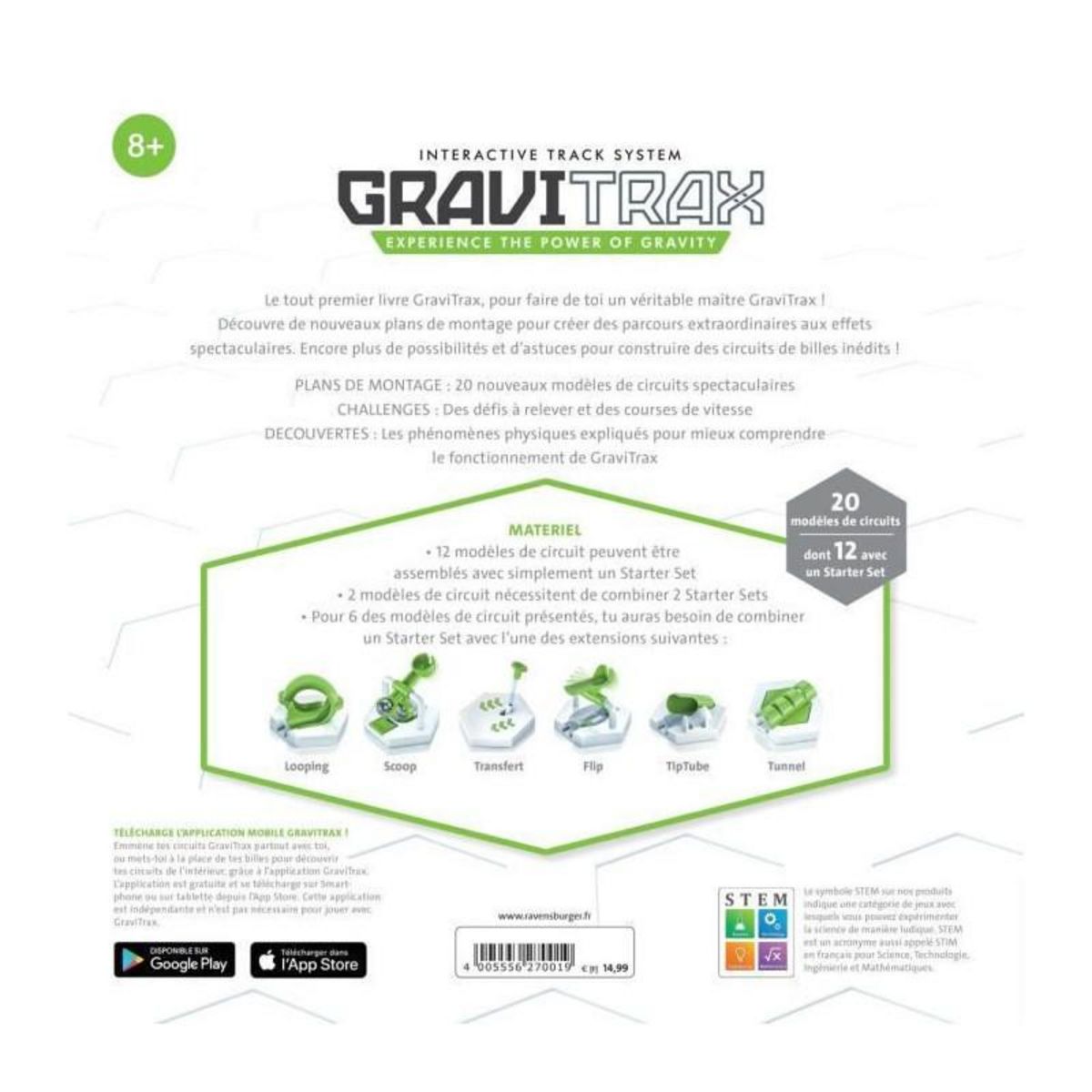 RAVENSBURGER Livre GraviTrax - 110 pages dastuces et defis - Jeu de construction STEM - Circuit de billes creatif - Ravensburger - des 8 ans