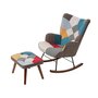 Voir la diapositive 5 : MERAX Rocking Chair Avec Repose-pieds Multicolore