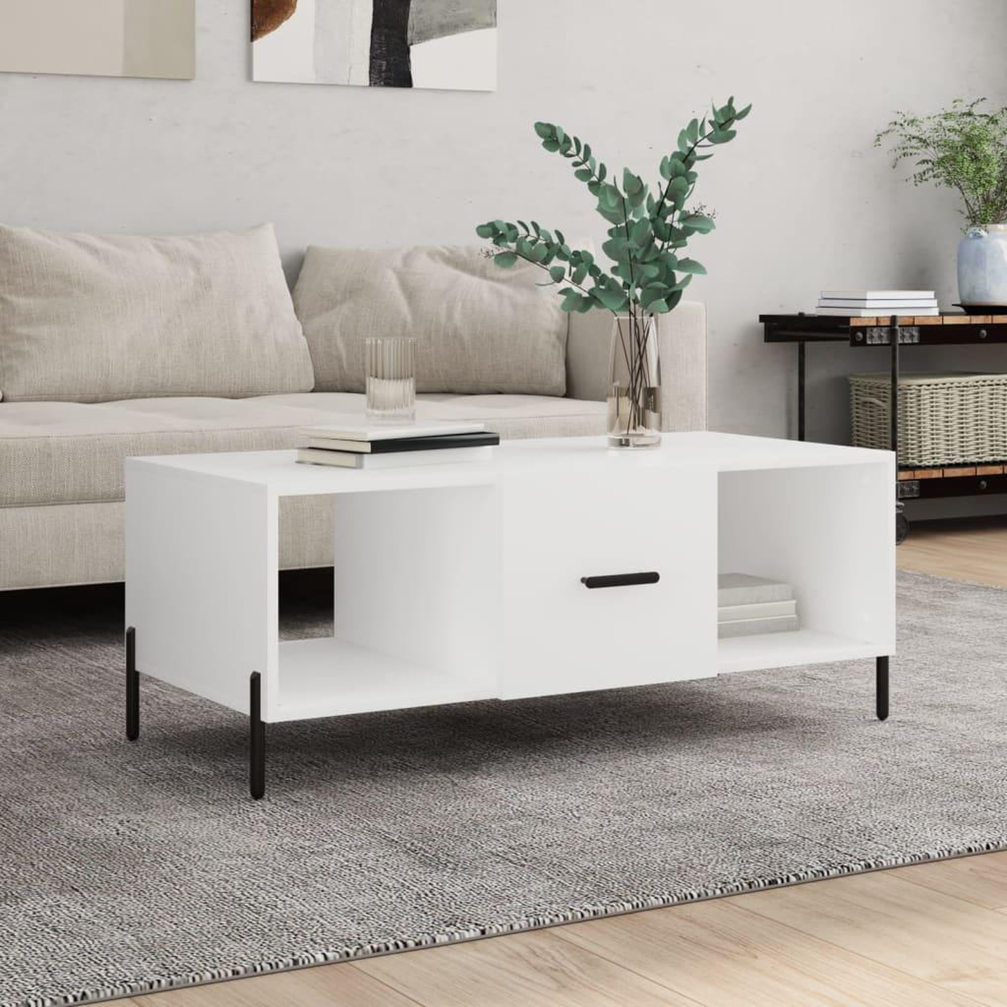 VIDAXL Table basse blanc 102x50x40 cm bois d'ingenierie
