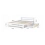 Voir la diapositive 2 : HomeStyle4U Lit Double en Bois Blanc 140x200 avec tiroir de lit et sommier a lattes