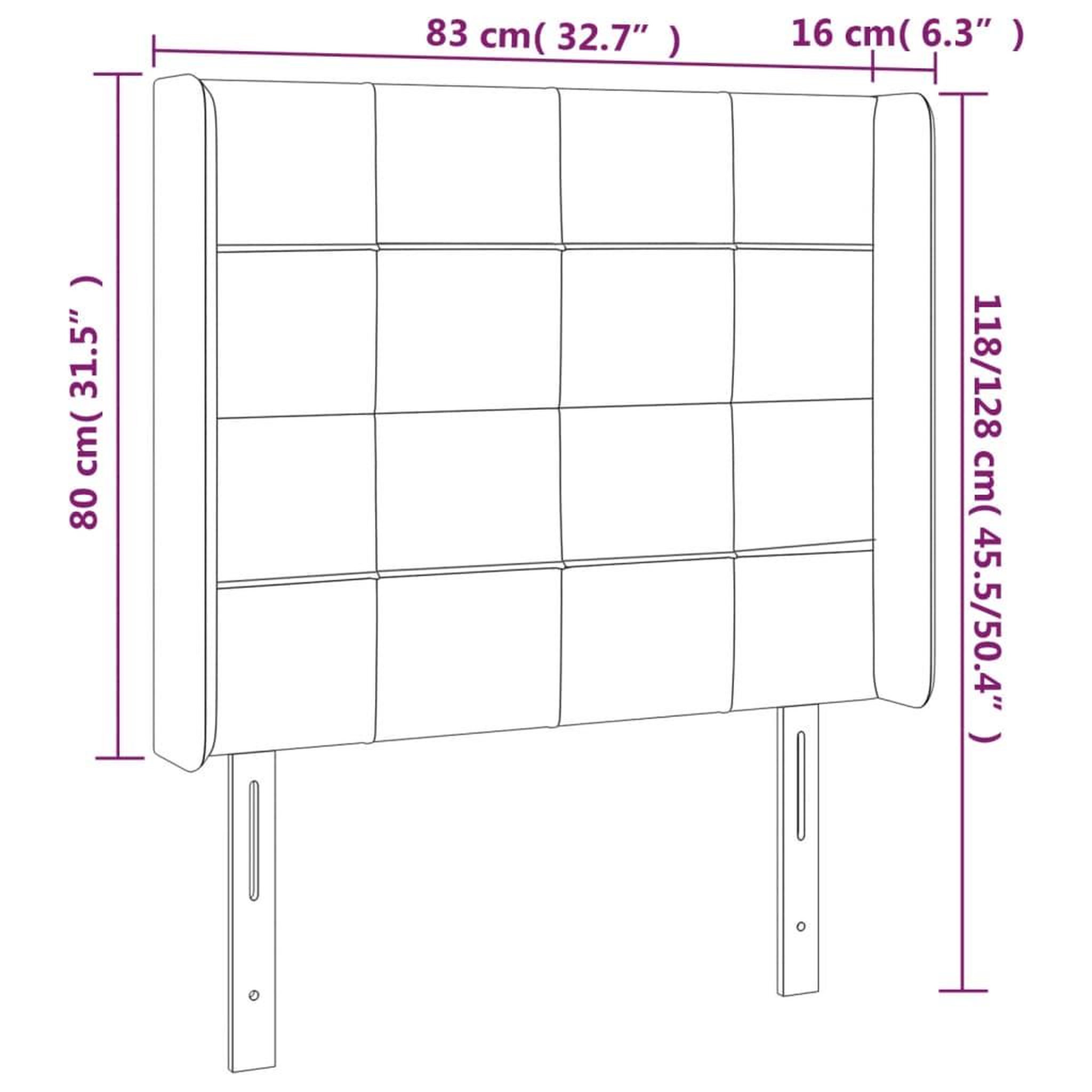 Voir la diapositive 6 : VIDAXL Tete de lit a LED Rose 83x16x118/128 cm Velours