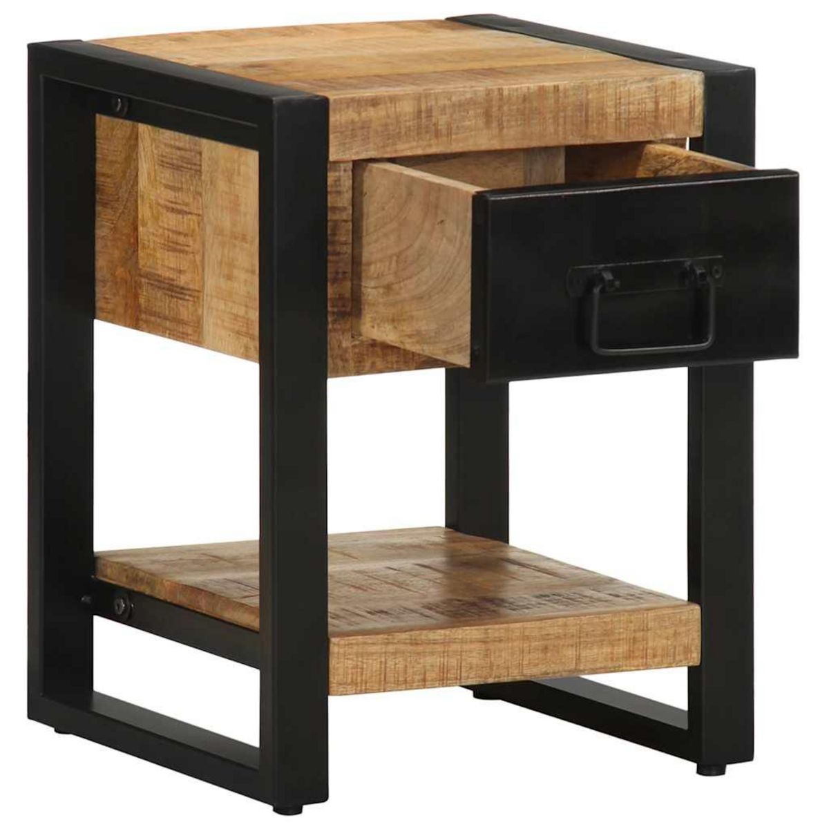 VIDAXL Table de chevet 35x34x45 cm bois de manguier massif brut