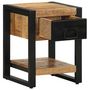 Voir la diapositive 3 : VIDAXL Table de chevet 35x34x45 cm bois de manguier massif brut