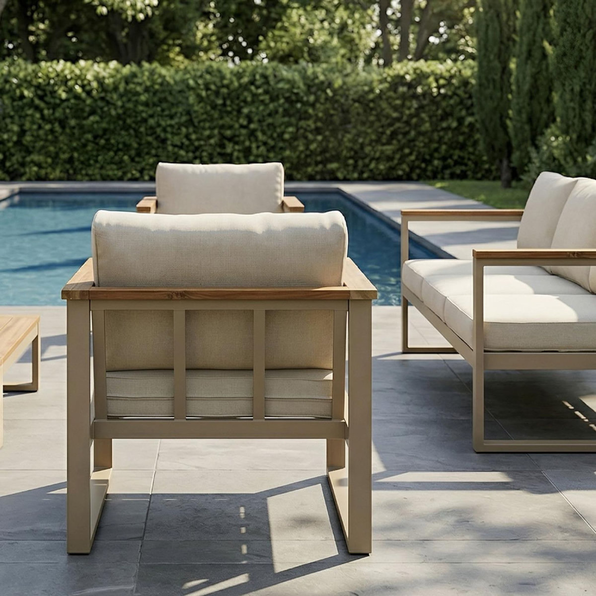 CONCEPT USINE Salon de jardin 5 places en acacia SARABURI