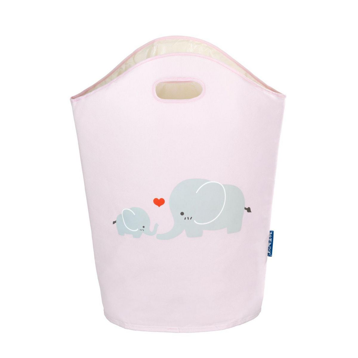 Wenko Panier à linge enfant Elli - 40 x H. 52 cm - Rose