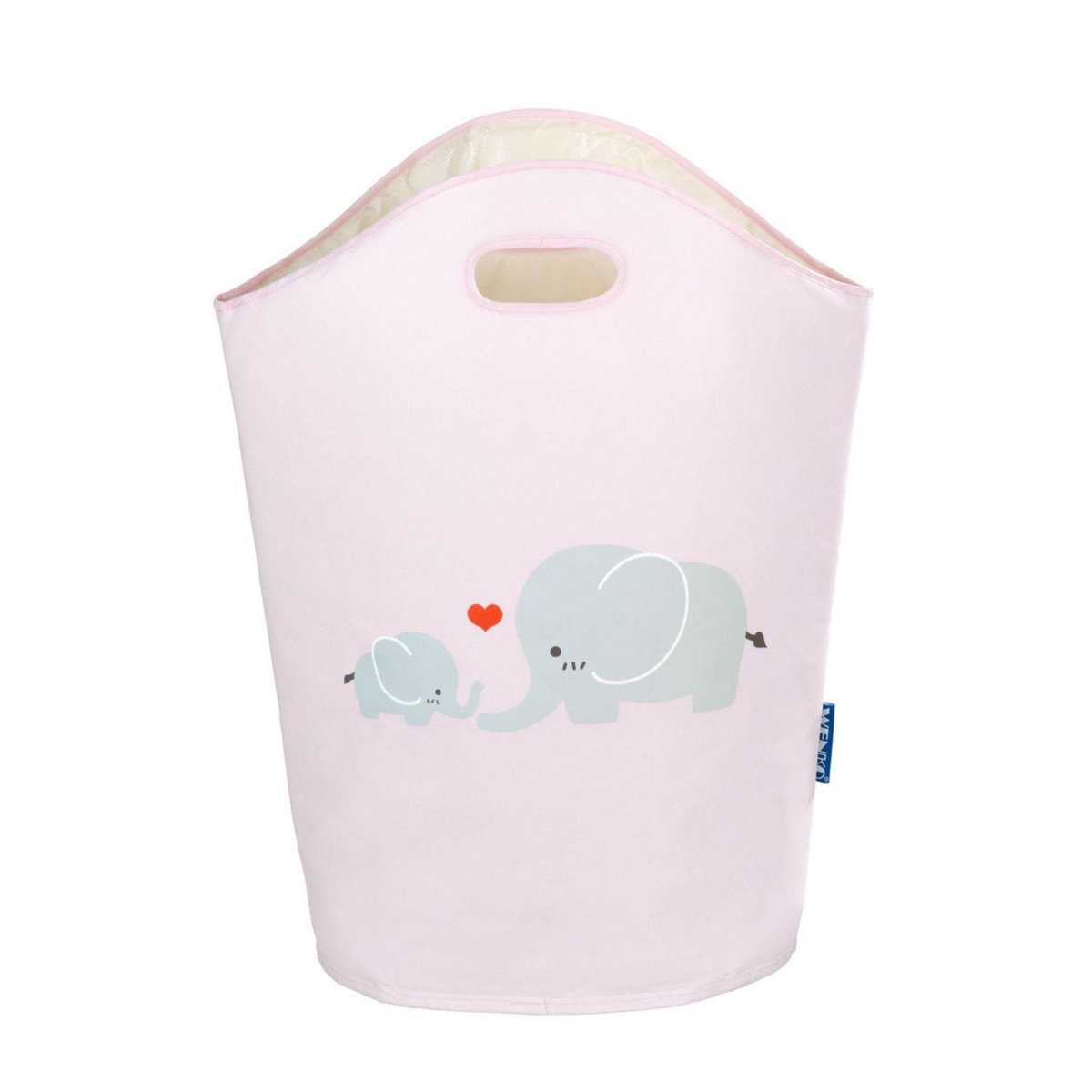 Wenko Panier à linge enfant Elli - 40 x H. 52 cm - Rose
