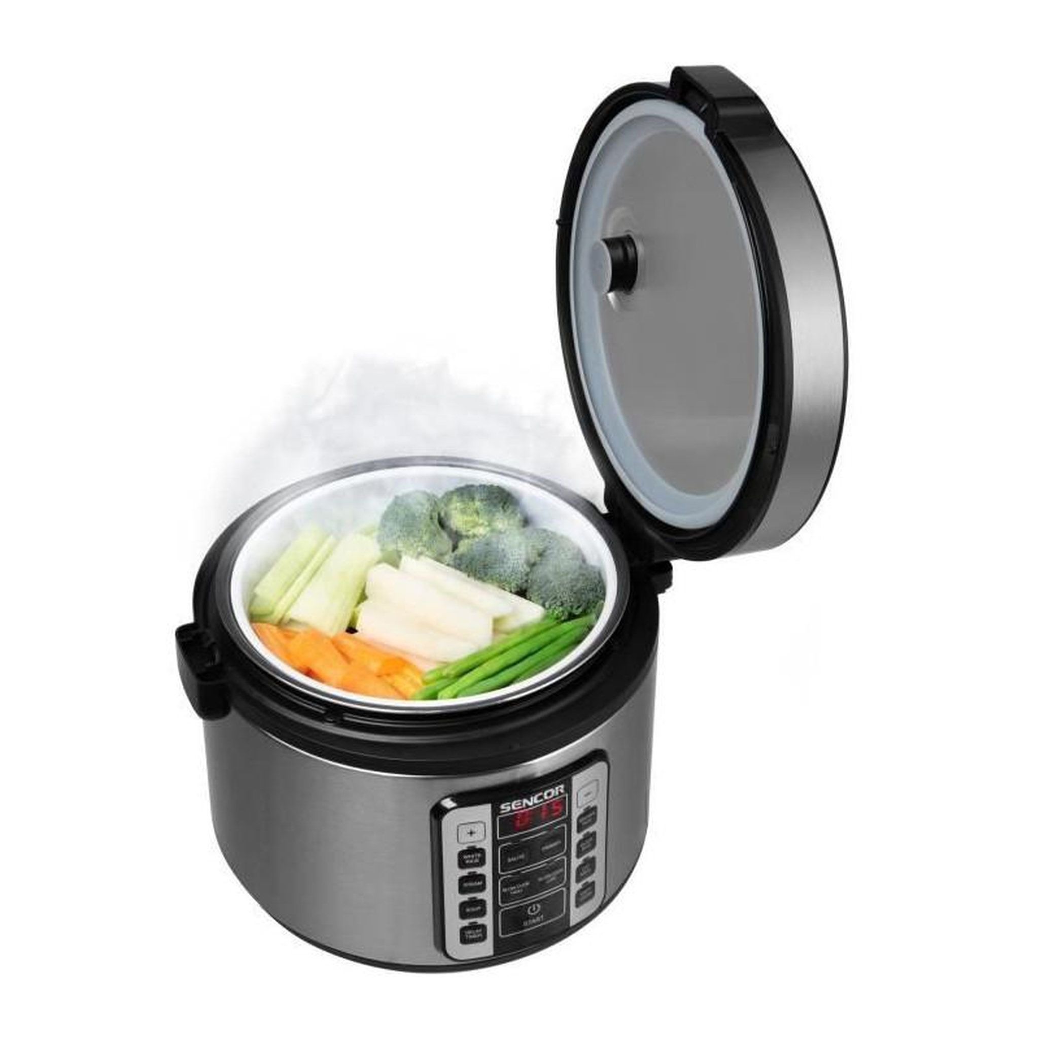 Voir la diapositive 4 : SENCO Cuiseur a riz multifonctionnel - SENCOR - SRM 3151BK - 700 W - 1,5 L - Acier inoxydable