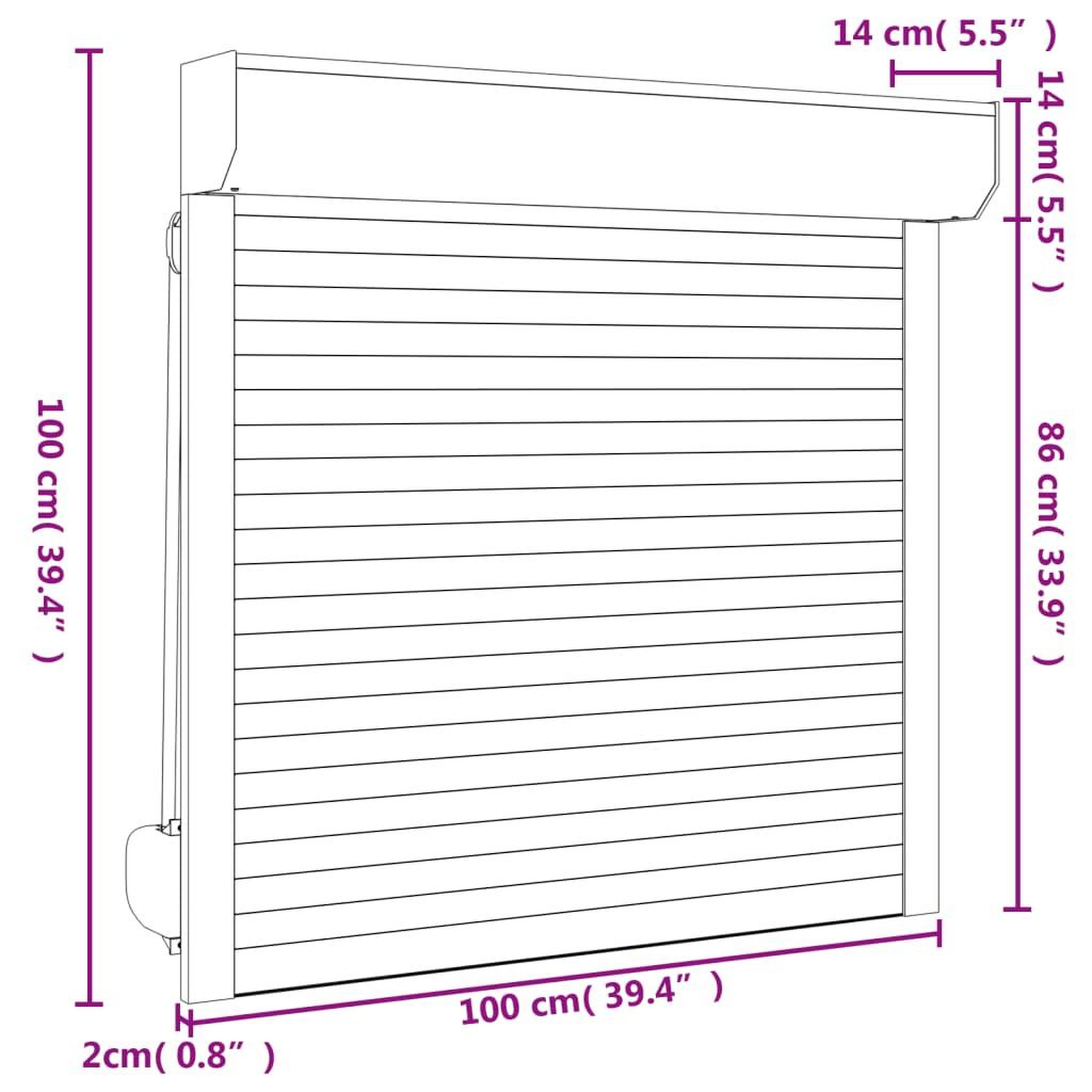 Voir la diapositive 6 : VIDAXL Volet roulant aluminium 100x100 cm anthracite
