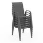 Voir la diapositive 4 : ID MARKET Salon de jardin MADRID table 190 CM et 8 chaises empilables gris anthracite plateau transparent