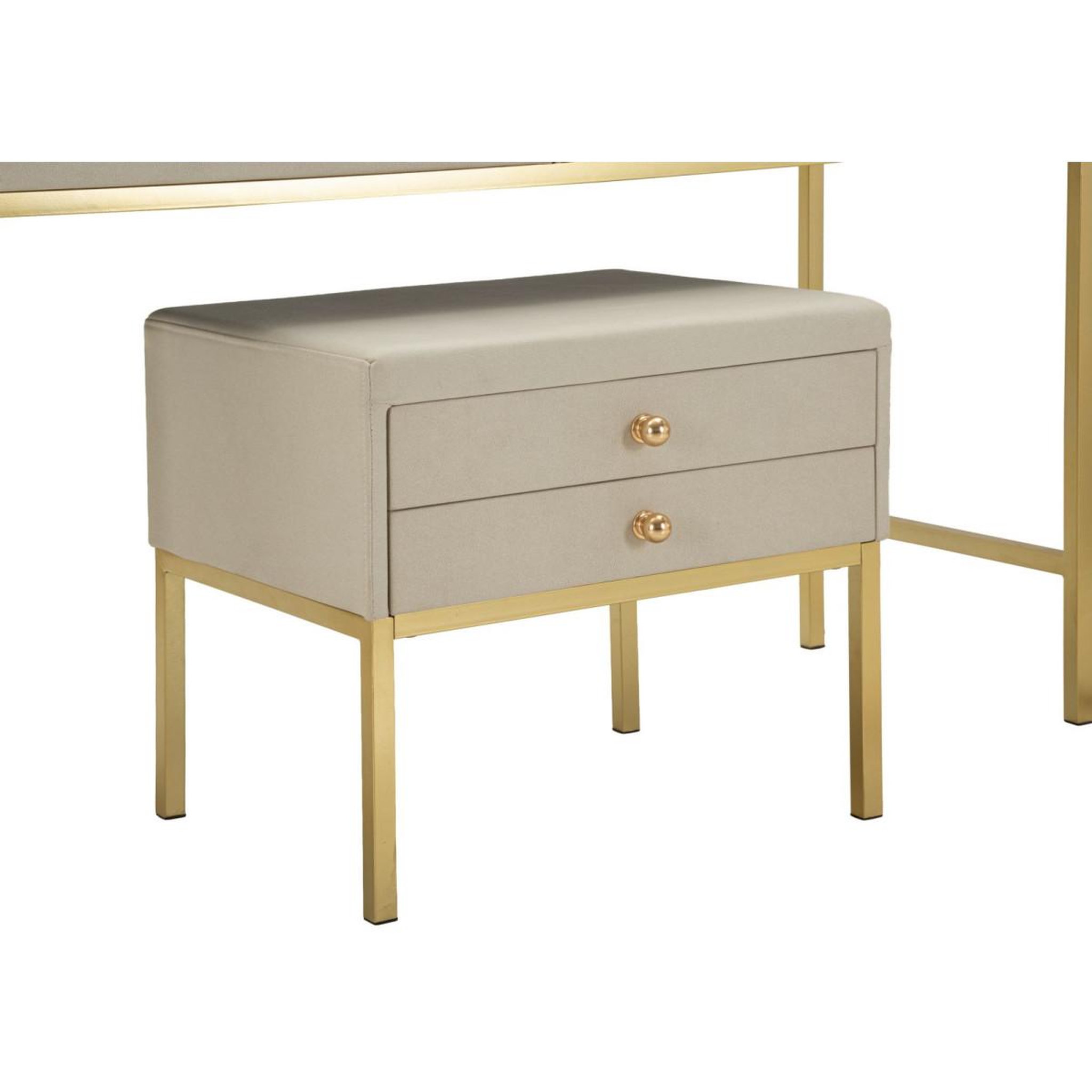 Voir la diapositive 5 : Paris Prix Coiffeuse avec tabouret  luxury  120cm beige & or