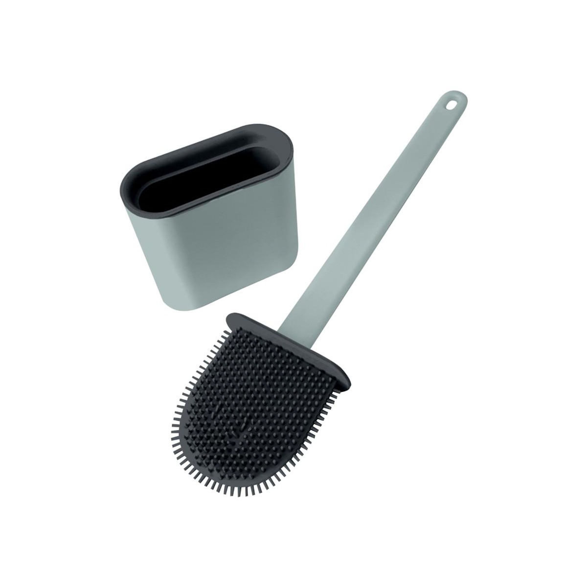 Paris Prix Brosse WC Poils en Silicone  Plate  34cm Bleu Givré