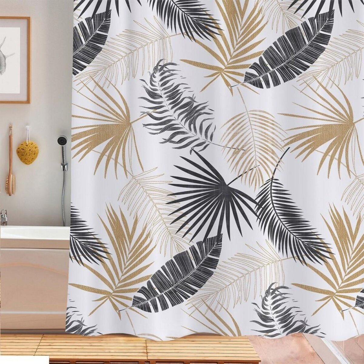 FORNORD Rideau de douche 180x180 cm Tropik