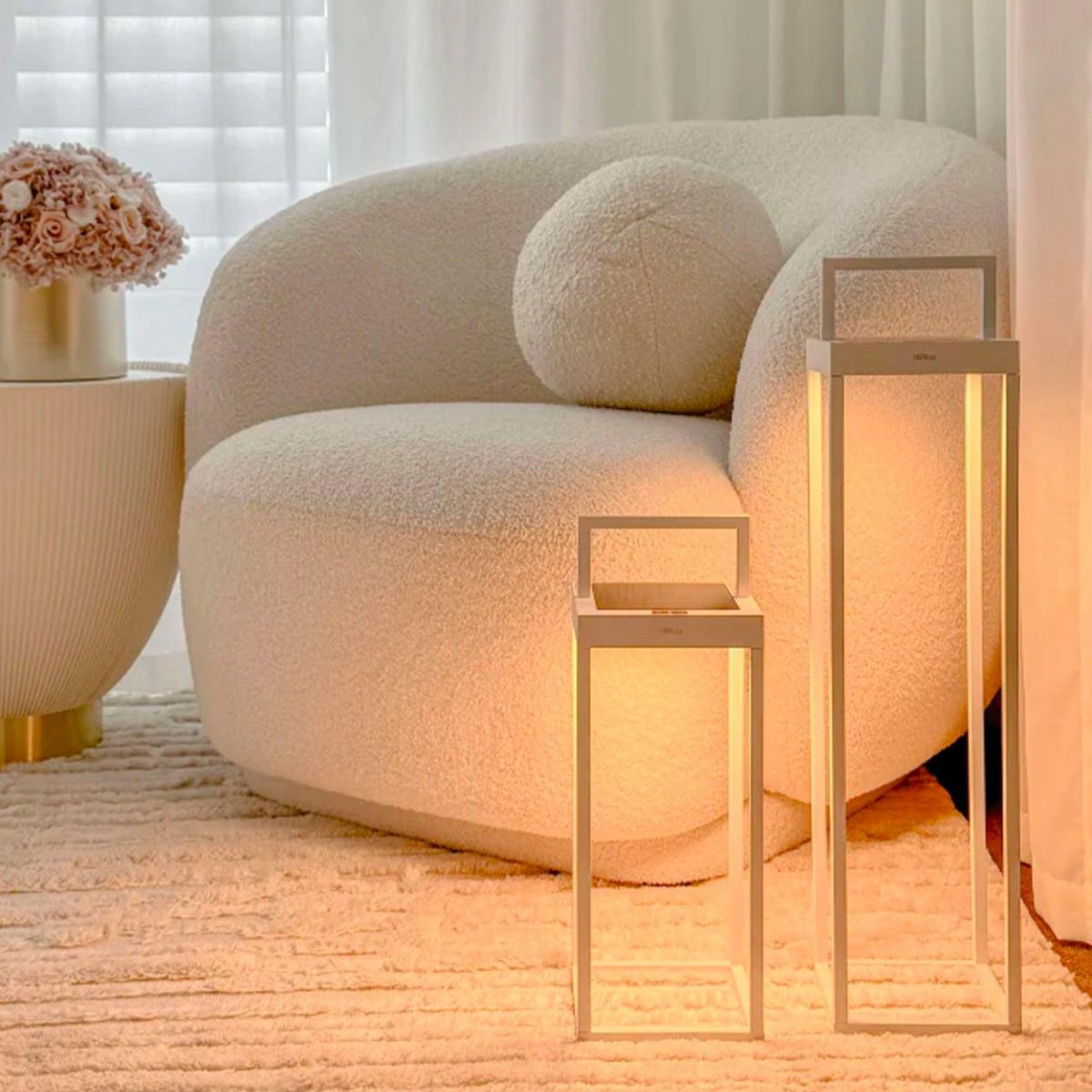 Lumisky Lanterne solaire chic HYDRA Blanc Aluminium H50cm