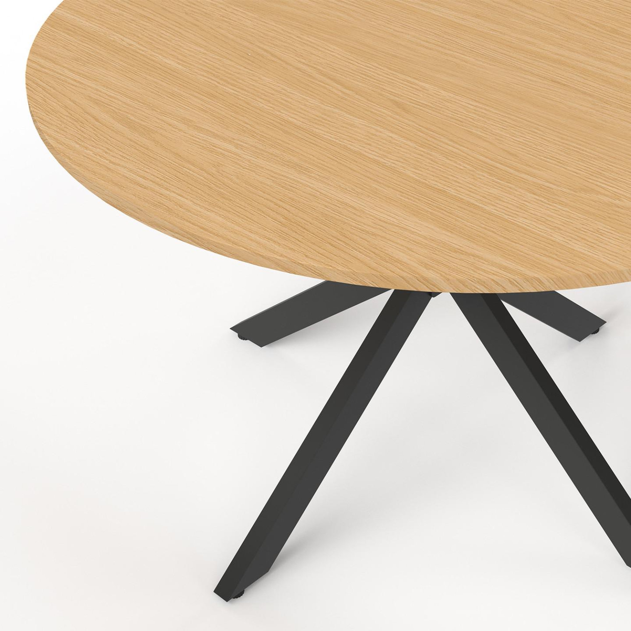 Voir la diapositive 6 : ID MARKET Table de jardin ronde messina 120 cm 6 personnes pied araignée plateau métal effet bois