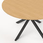 Voir la diapositive 6 : ID MARKET Table de jardin ronde MESSINA 120 cm 6 personnes pied araignée plateau métal effet bois