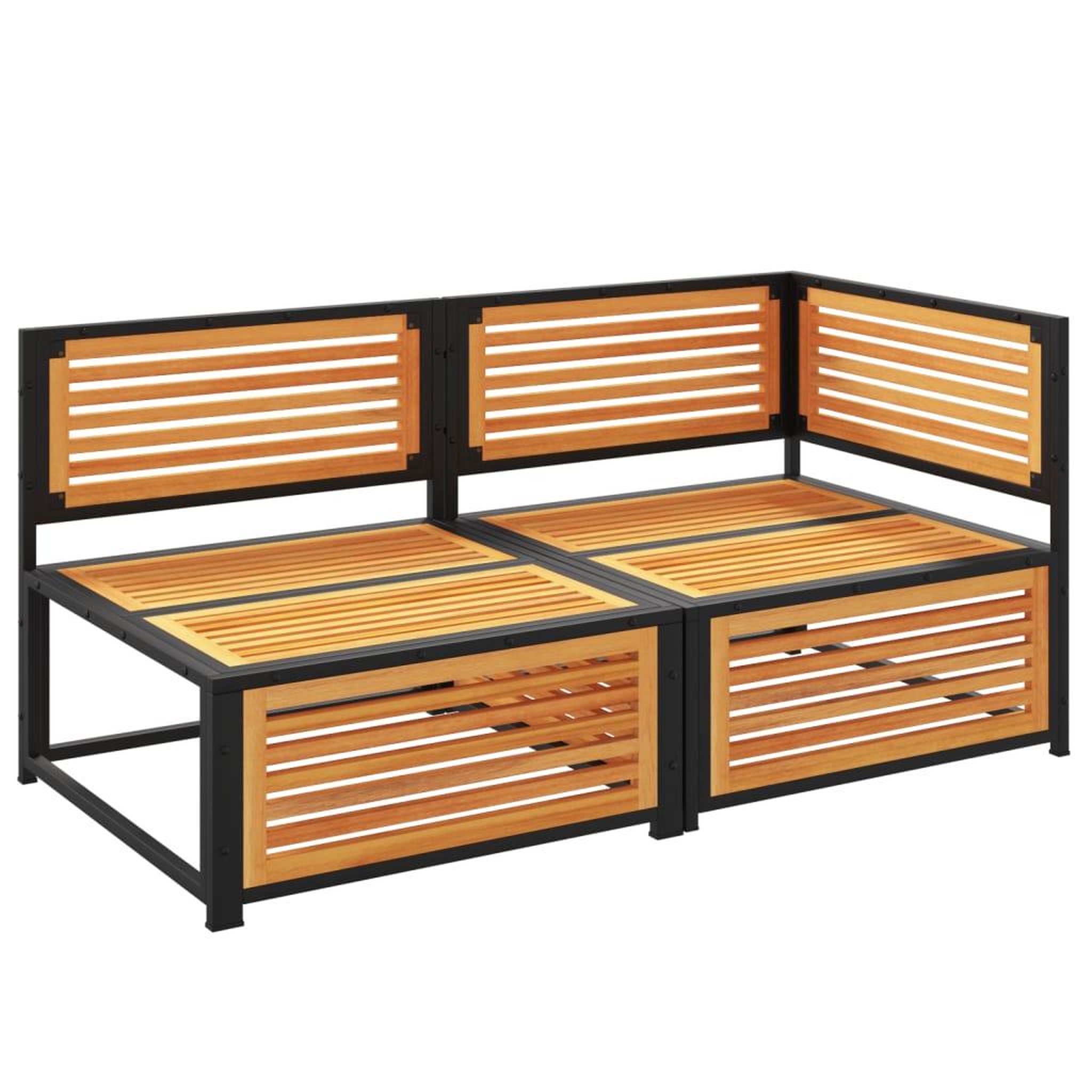 Voir la diapositive 5 : VIDAXL Canape de jardin avec coussins 2 places bois massif d'acacia