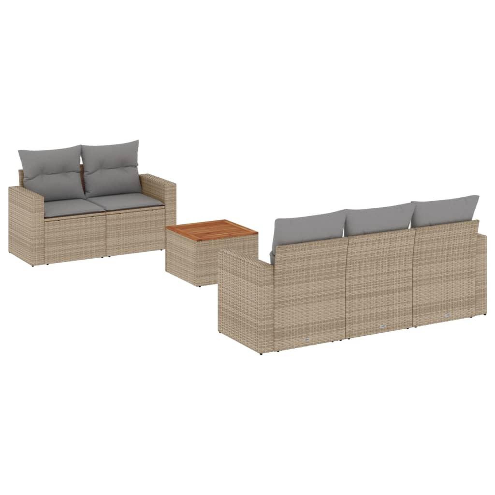 Voir la diapositive 2 : VIDAXL Salon de jardin avec coussins 6 pcs beige resine tressee