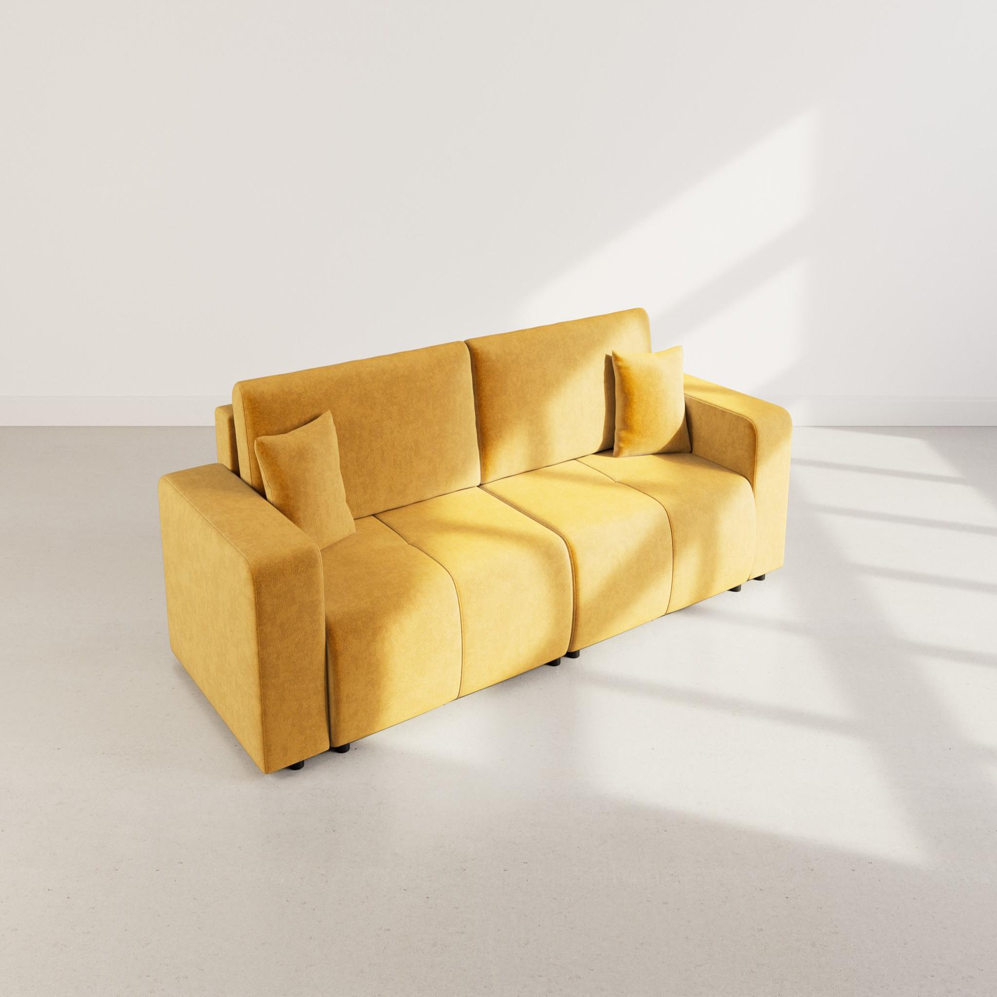 Voir la diapositive 6 : BEST MOBILIER Nicole - canapé droit 4 places convertible avec coffre en tissu