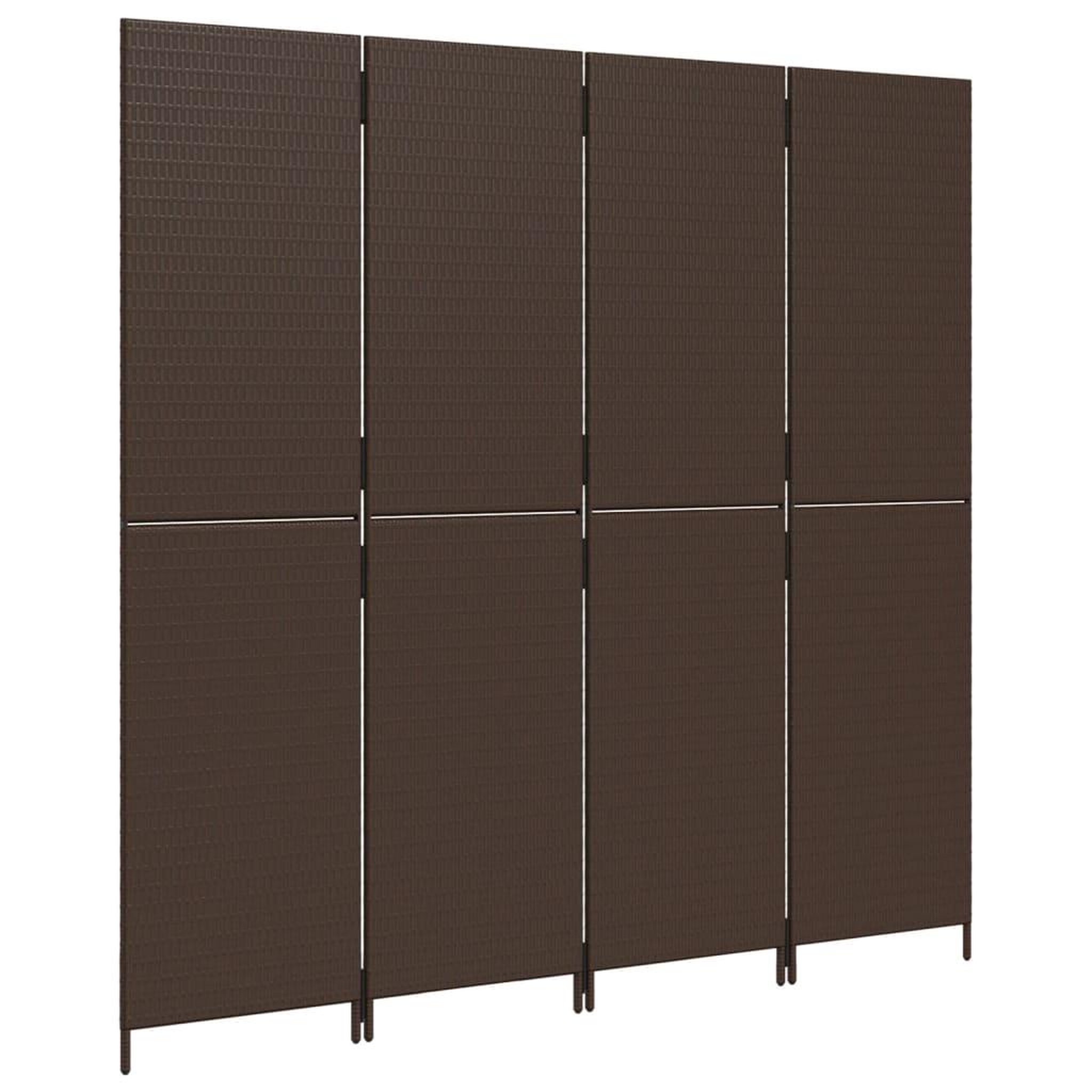 Voir la diapositive 4 : VIDAXL Cloison de separation 4 panneaux marron resine tressee