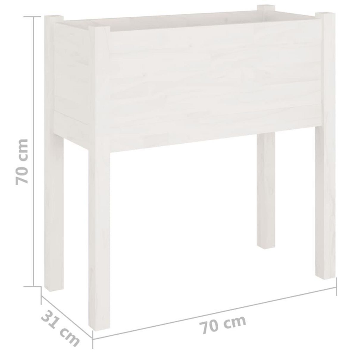 VIDAXL Jardinieres 2 pcs Blanc 70x31x70 cm Bois de pin massif