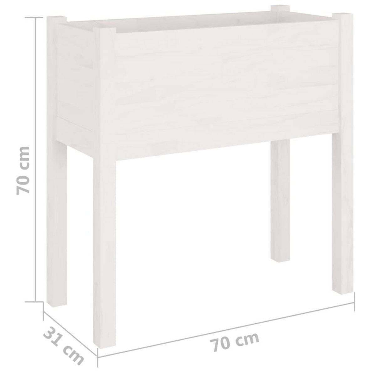 VIDAXL Jardinieres 2 pcs Blanc 70x31x70 cm Bois de pin massif