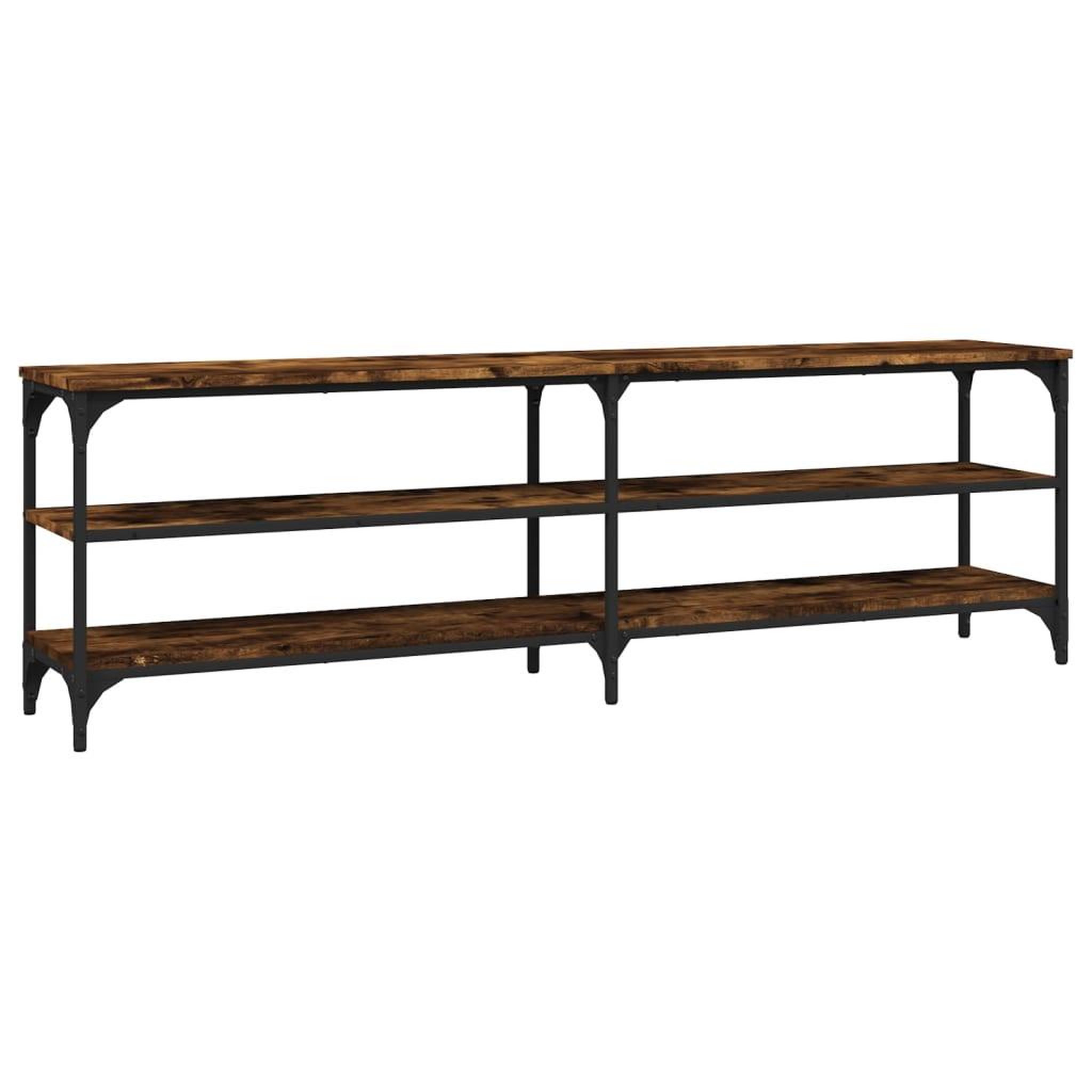 Voir la diapositive 2 : VIDAXL Meuble TV chene fume 160x30x50 cm bois d'ingenierie