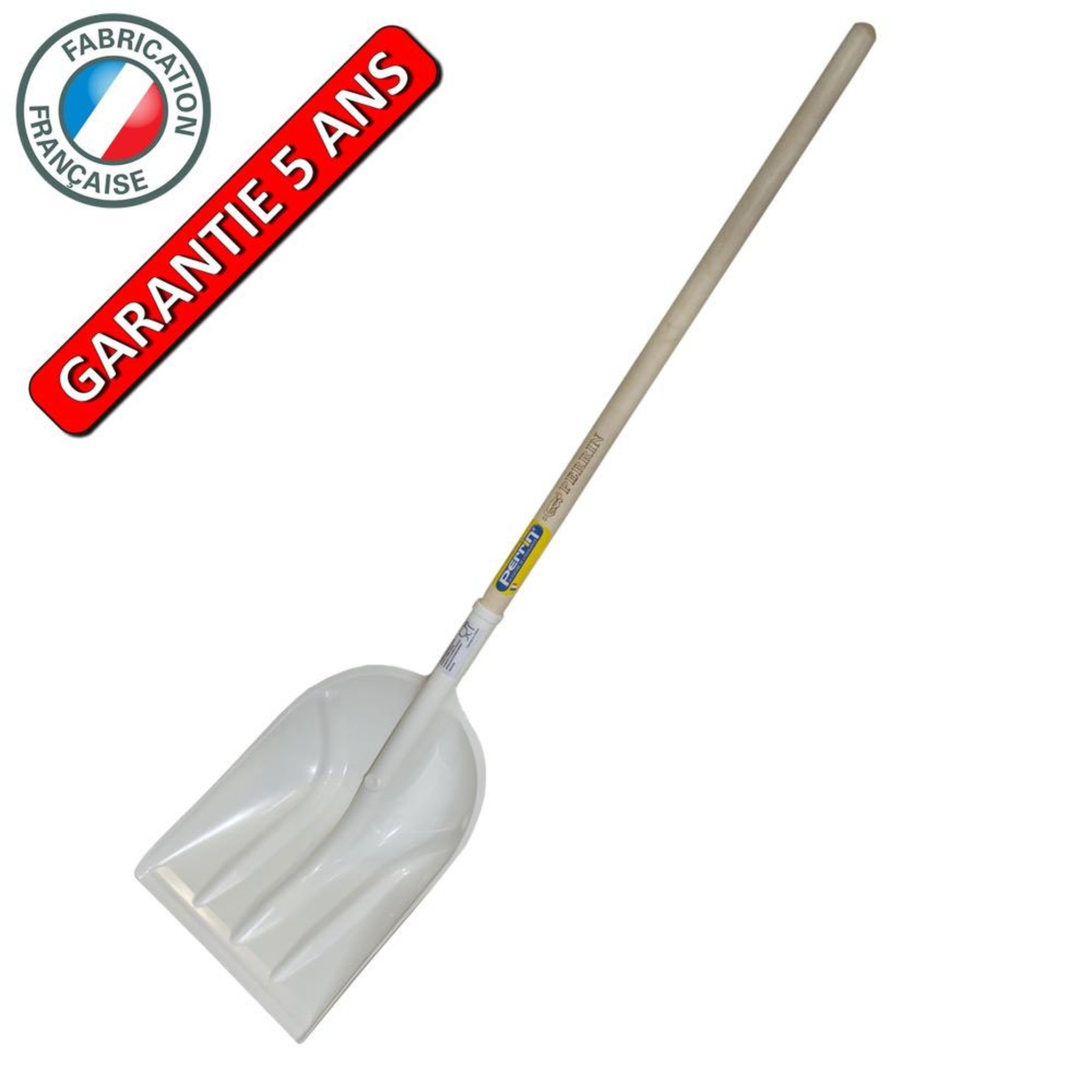 OUTILS PERRIN Pelle à neige plastique alimentaire manche 1,20 m, pour le déneigement et l'agriculture