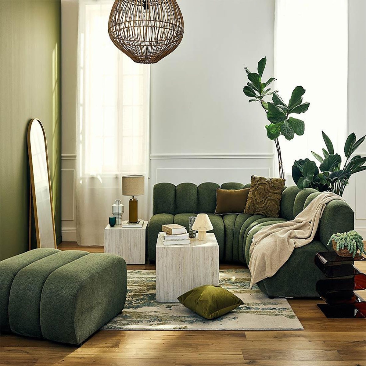 LISA DESIGN Debbie - canapé modulable d'angle réversible 4 places en tissu texturé