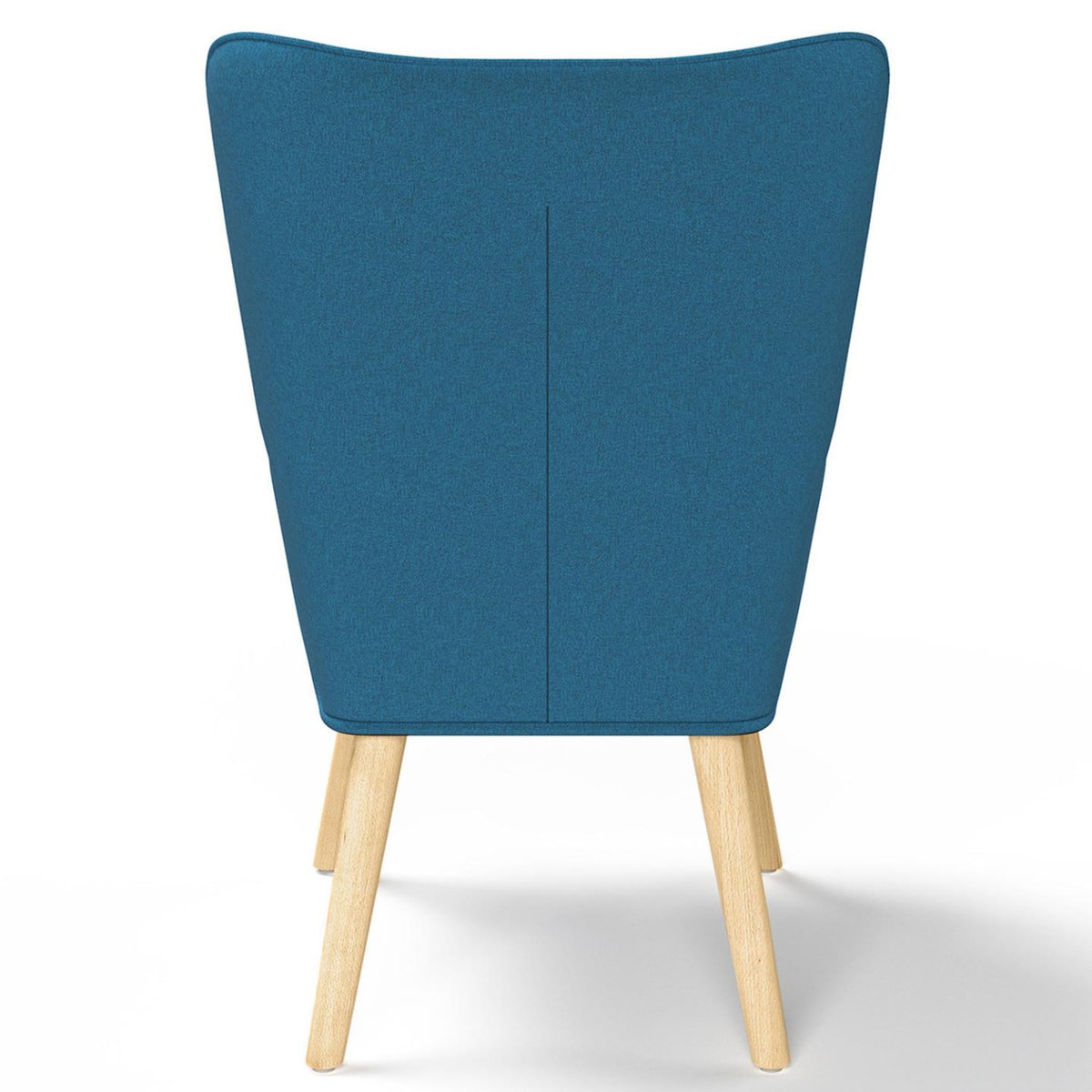 ID MARKET Fauteuil scandinave IVAR en tissu bleu canard