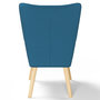 Voir la diapositive 4 : ID MARKET Fauteuil scandinave IVAR en tissu bleu canard