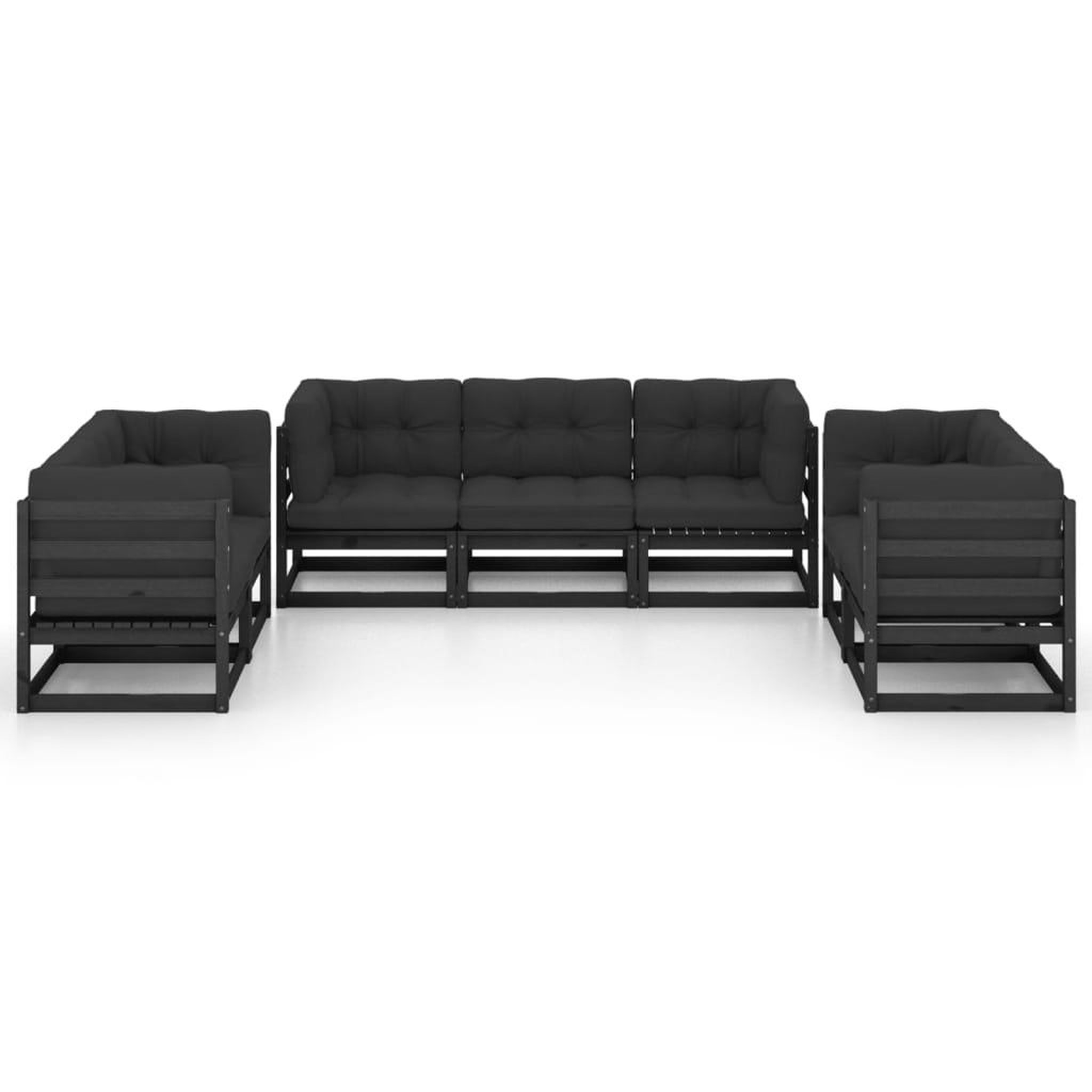 Voir la diapositive 3 : VIDAXL Salon de jardin 7 pcs avec coussins Bois de pin massif