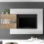 NOUVOMEUBLE Meuble ensemble TV blanc et couleur bois clair SALEMI