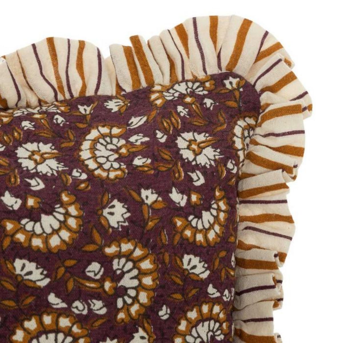 ATMOSPHERA Coussin Déco à Volant  Indie  40x40cm Violet