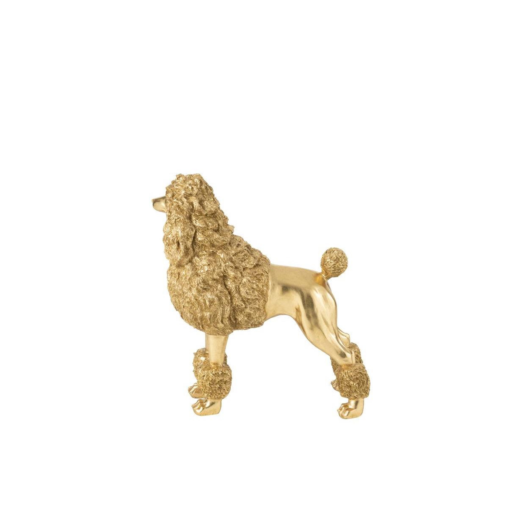 Voir la diapositive 4 : J-LINE Statue caniche debout  trina  66cm doré