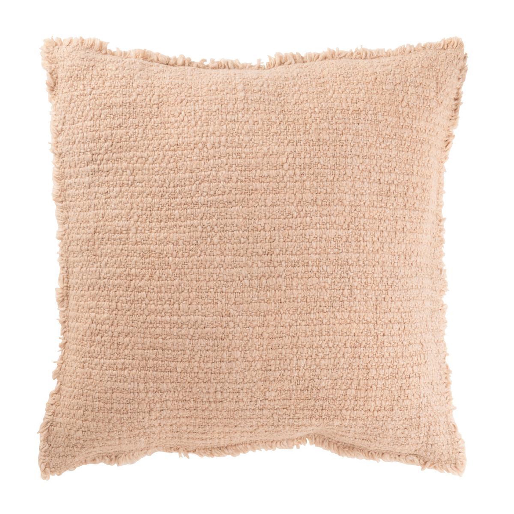 J-LINE Coussin déco  effiloché  50x50cm beige