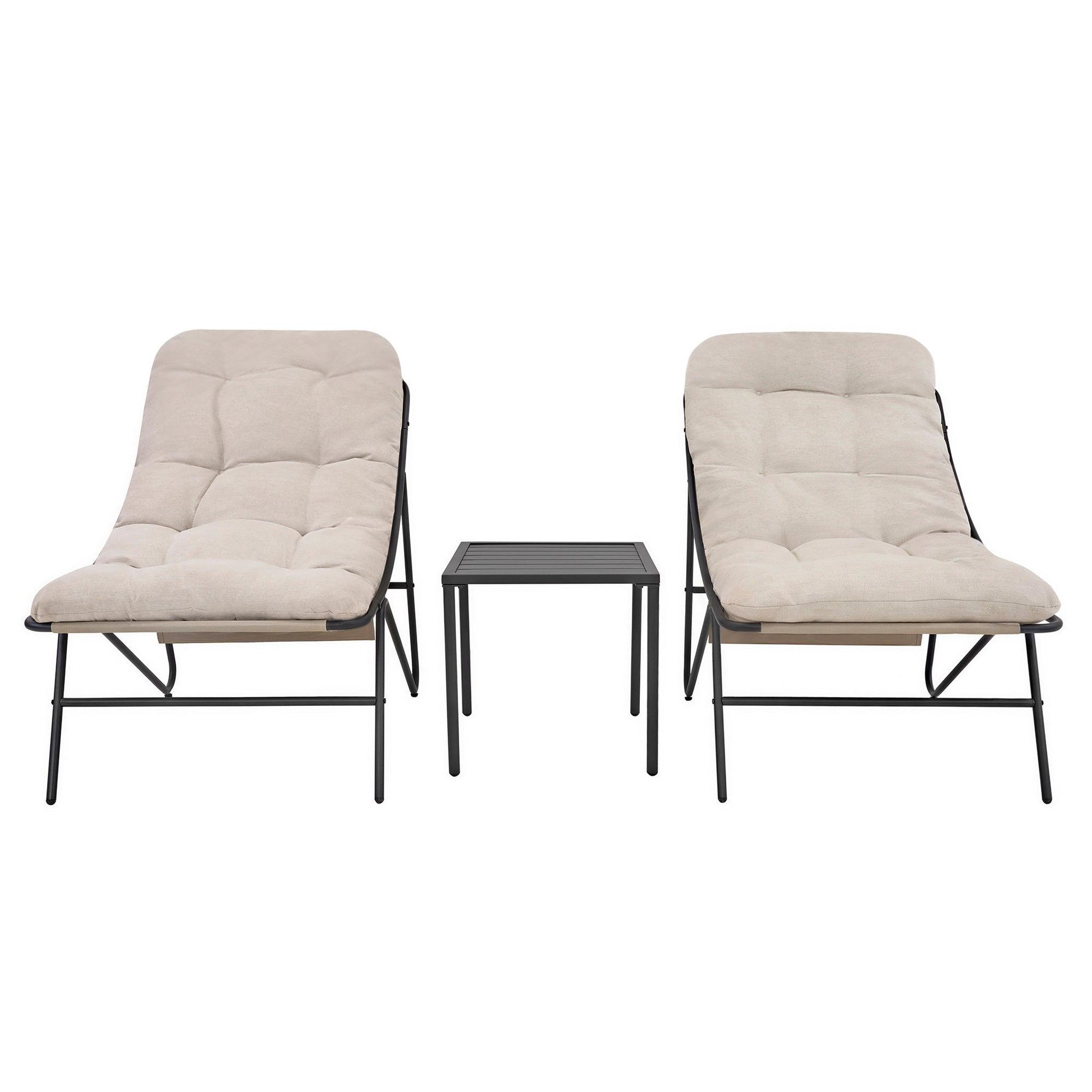JARDI Ensemble bistro 3 pièces. Coloris disponibles : Beige, Gris, Bicolore
