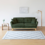 Voir la diapositive 2 : CONCEPT USINE Canapé scandinave 3 places en velours côtelé vert HOGA